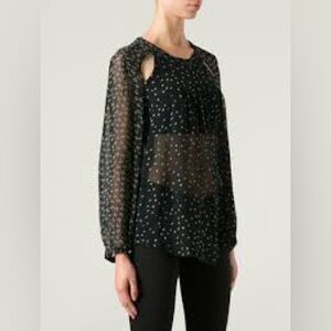 ISABEL MARANT ETOILE Presley Top Blouse Floral‎ Dot Print Black 42